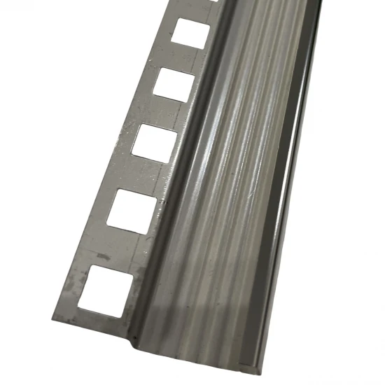 Profil terminatie treapta gresie, inox, 10x30 mm, crom oglinda, antiderapant