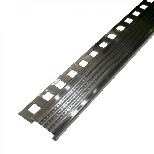 Profil inox, terminatie treapta gresie, 10x30 mm, Crom Brush, Antiderapant