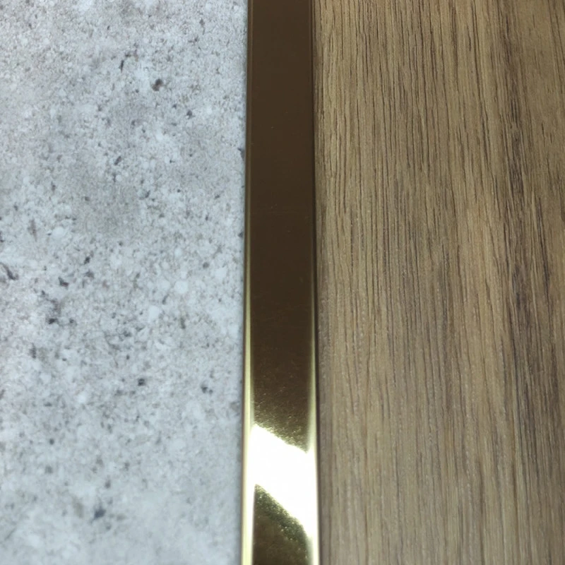 Profil trecere T inox 15x9x2700 mm auriu lucios - la nivel