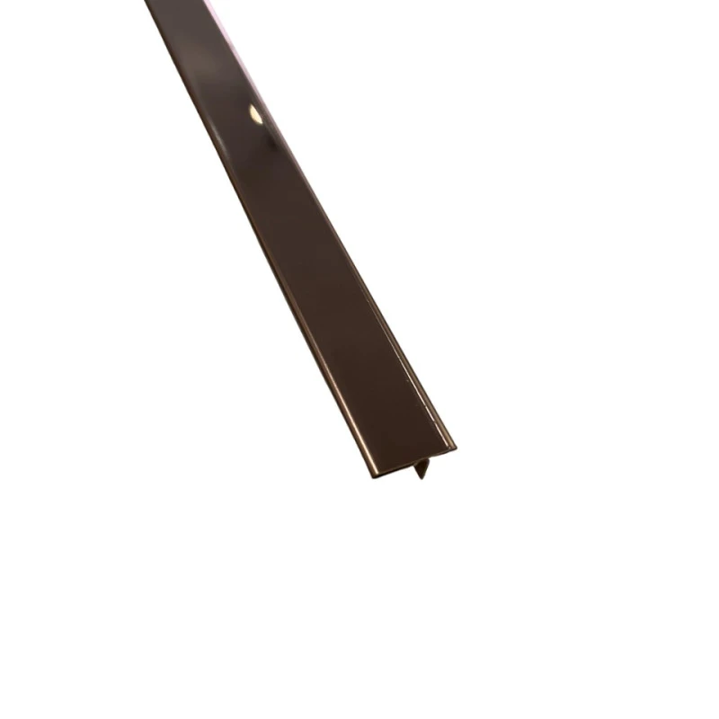 Profil trecere T inox 15x9x2700 mm cupru lucios - la nivel