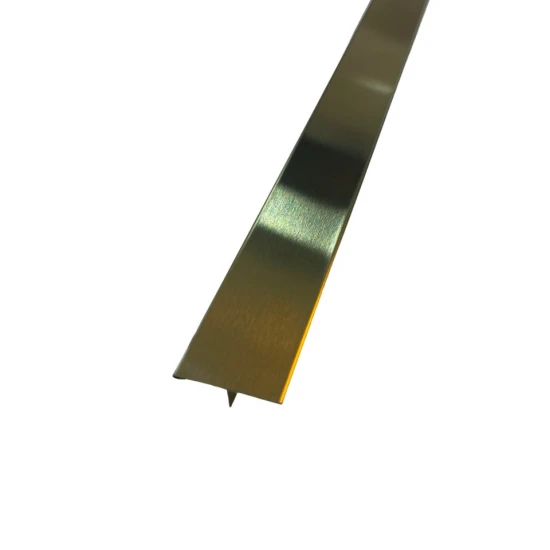 Profil trecere T inox 30x9x2700 mm auriu mat / periat - la nivel