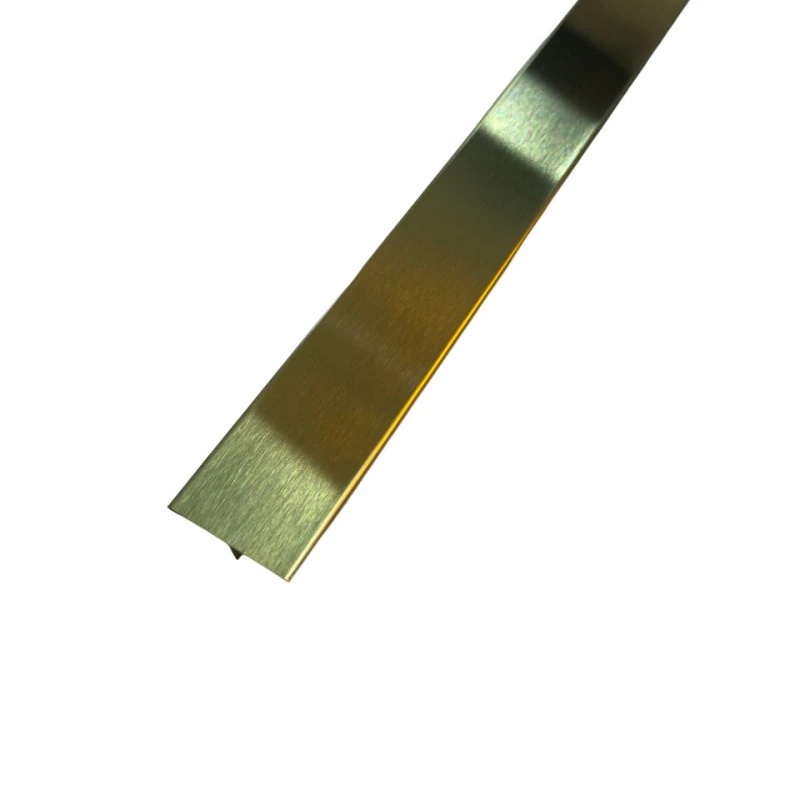Profil trecere T inox 30x9x2700 mm auriu mat / periat - la nivel