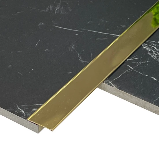 Profil trecere T inox 30x9x2700 mm auriu lucios - la nivel