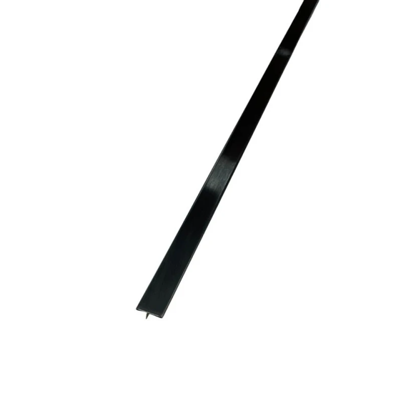 Profil trecere T inox 15x9x2700 mm negru mat / periat - la nivel