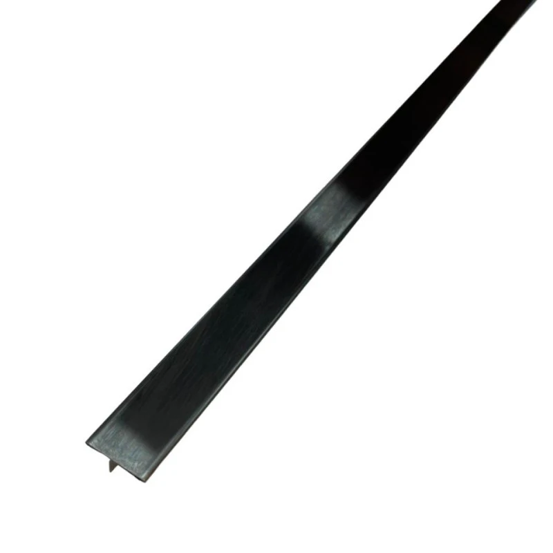 Profil trecere T inox 15x9x2700 mm negru mat / periat - la nivel