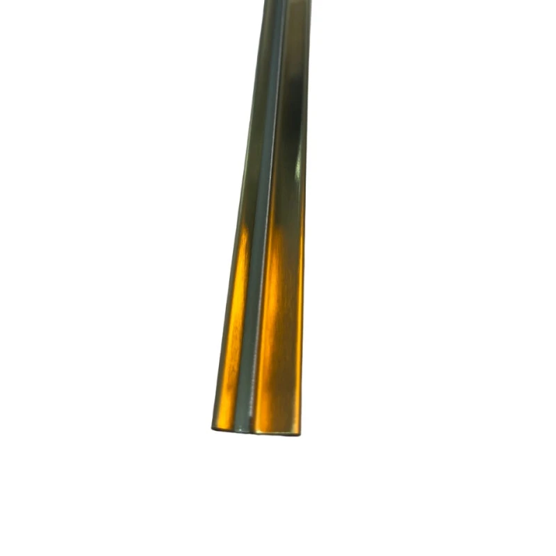 Profil trecere T inox 15x9x2700 mm auriu mat / periat - la nivel - PT15AB