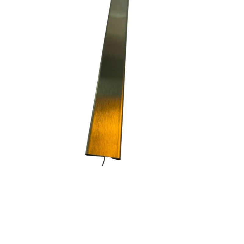 Profil trecere T inox 15x9x2700 mm auriu mat / periat - la nivel - PT15AB