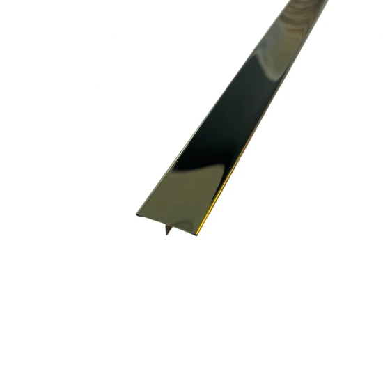 Profil trecere T inox 30x9x2700 mm auriu lucios - la nivel