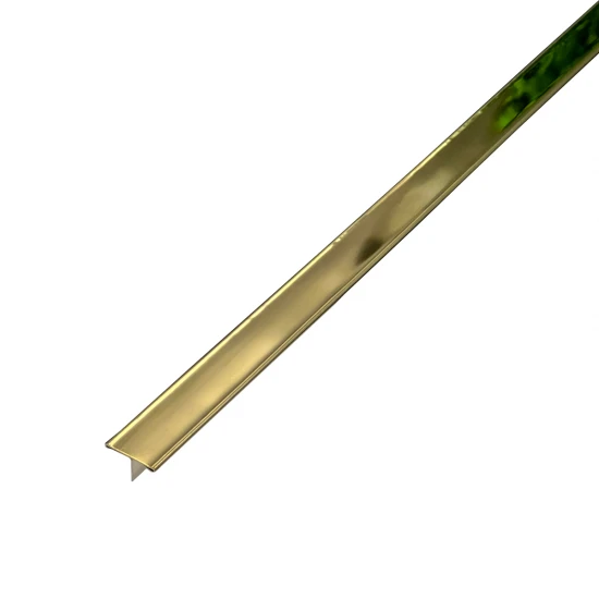 Profil trecere T inox 15x9x2700 mm auriu lucios - la nivel