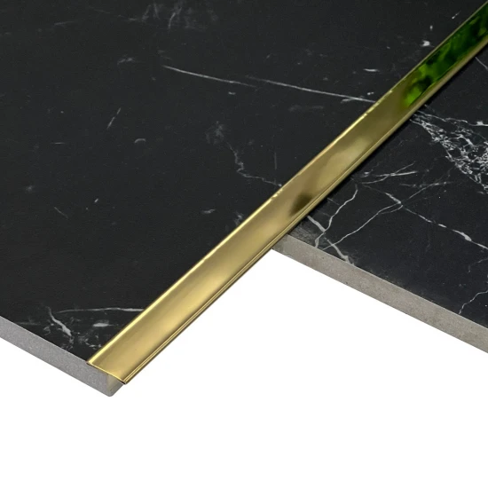 Profil trecere T inox 15x9x2700 mm auriu lucios - la nivel