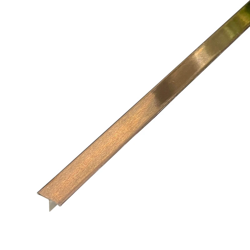 Profil trecere T inox 15x9x2700 mm cupru mat / periat - la nivel