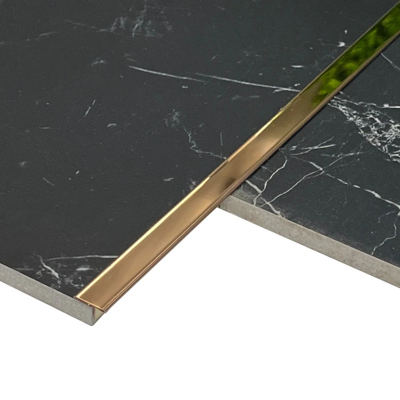 Profil trecere T inox 15x9x2700 mm cupru lucios - la nivel