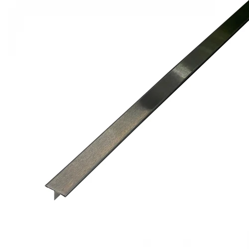 Profil trecere T inox 15x9x2700 mm negru mat / per Profil trecere T inox 15x9x2700 mm negru mat / periat - la nivel