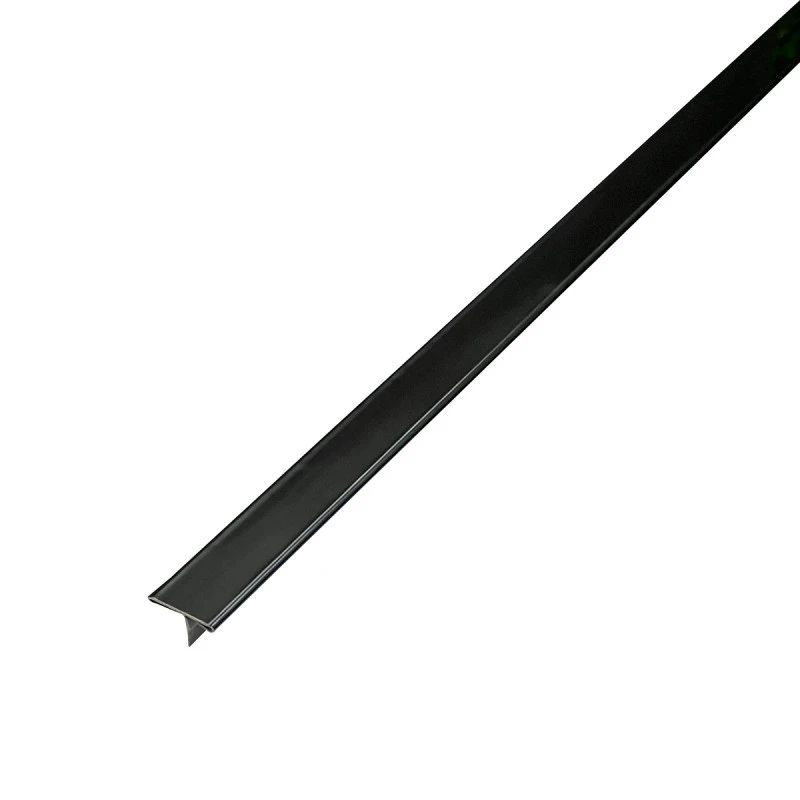 Profil trecere T inox 15x9x2700 mm negru lucios - la nivel