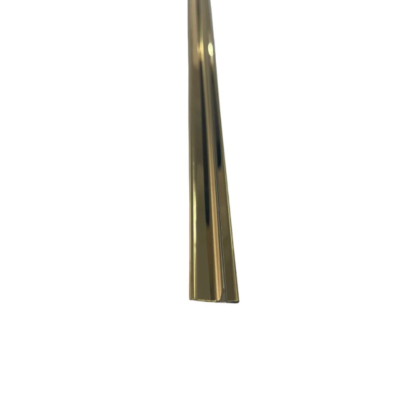 Profil trecere T inox 15x9x2700 mm auriu lucios - la nivel