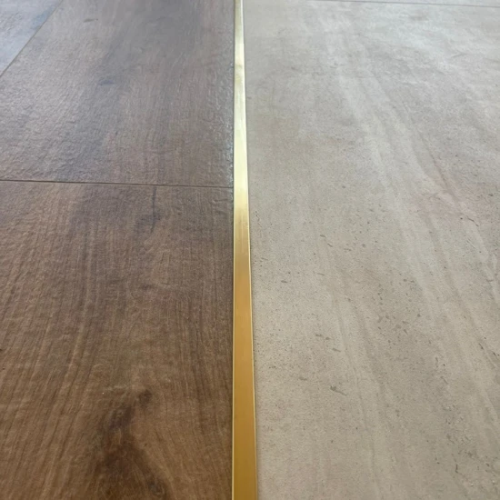 Profil trecere T inox 15x9x2700 mm auriu mat / periat - la nivel - PT15AB Profil trecere T inox 15x9x2700 mm auriu mat / periat - la nivel - PT15AB