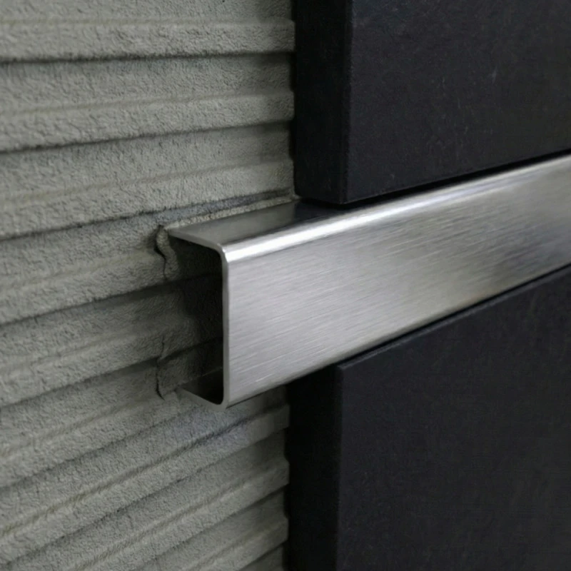 Profil decorativ U, inox, crom periat 15 x 9 x 2700 mm