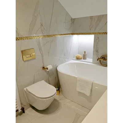 Profil decorativ U inox 304 auriu oglinda embosat 30 x 9 x 2700 mm Premier Decor