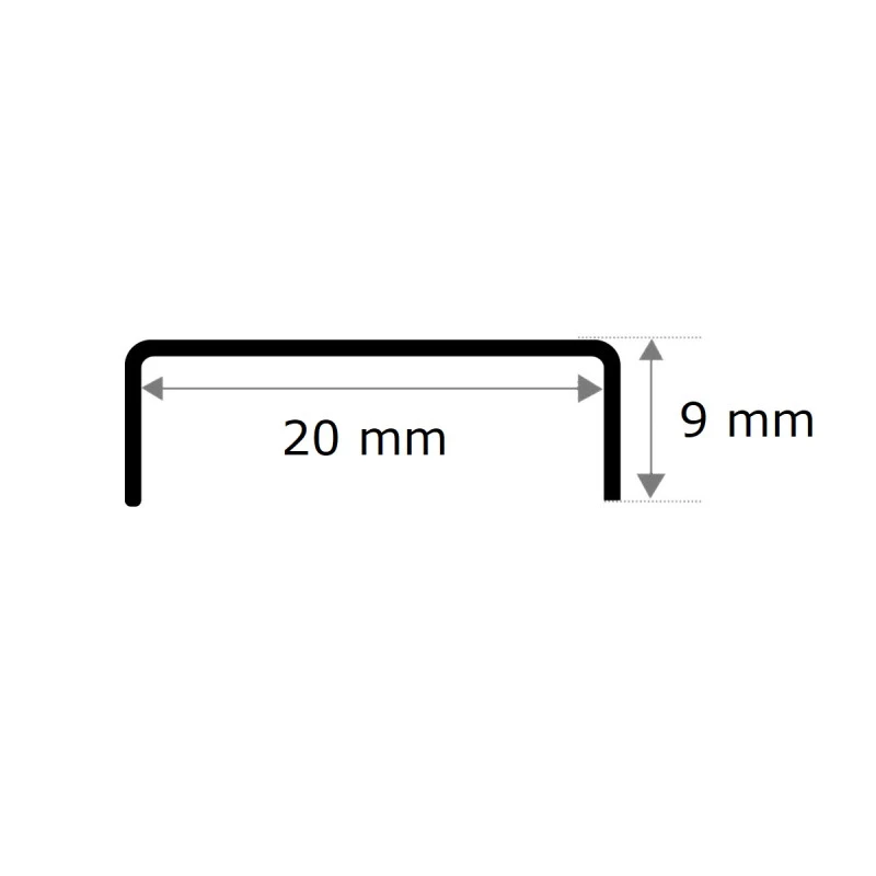 Profil tip U inox auriu periat / mat 20 x 9 x 2700 mm - brau faianta