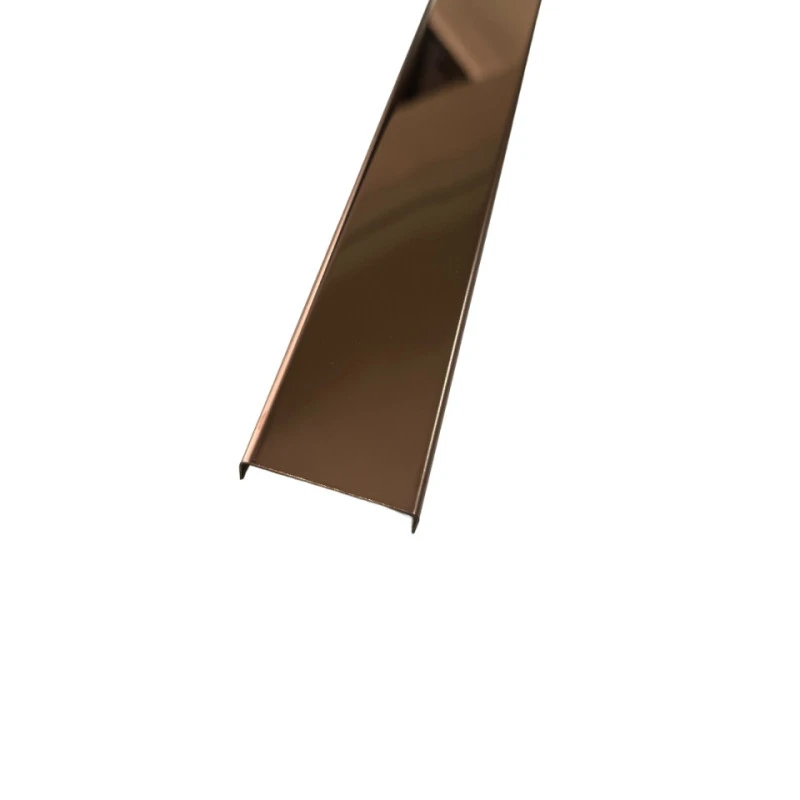 Profil U, inox, cupru oglinda 30x9x2700 mm