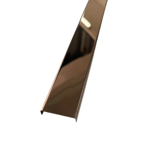 Profil U, inox, cupru oglinda 30x9x2700 mm