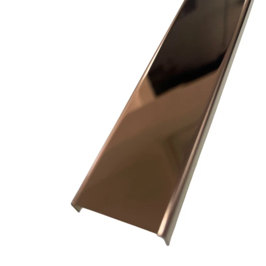 Profil U, inox, cupru oglinda 30x9x2700 mm