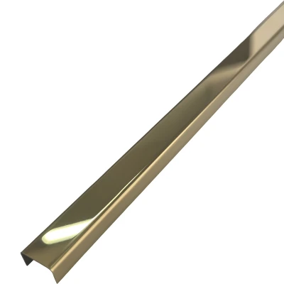 Profil U din inox cu finisaj lucios de aur oglindă, adaugă o notă de lux oricărui interior.