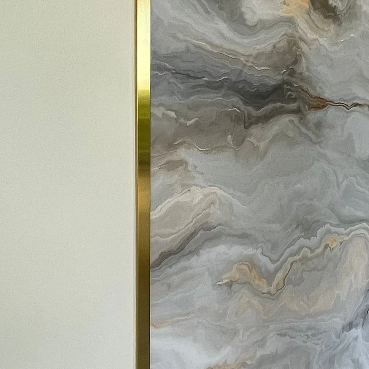 Profil U decorativ, inox, auriu brushed 30x9x2700 mm