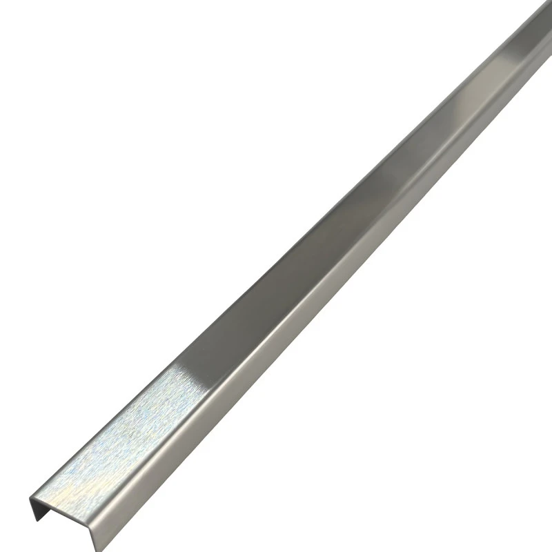Profil decorativ U, inox, crom periat 15 x 9 x 2700 mm