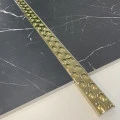 Brau U inox auriu lucios 30 x 9 mm - listel embosat decorativ faianta 2.7 m