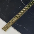 Brau U inox auriu lucios 30 x 9 mm - listel embosat decorativ faianta 2.7 m