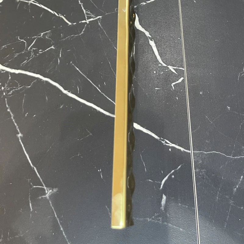 Brau U inox auriu lucios 30 x 9 mm - listel embosat decorativ faianta 2.7 m