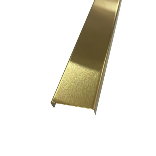 Profil U decorativ, inox, auriu brushed 30x9x2700 mm