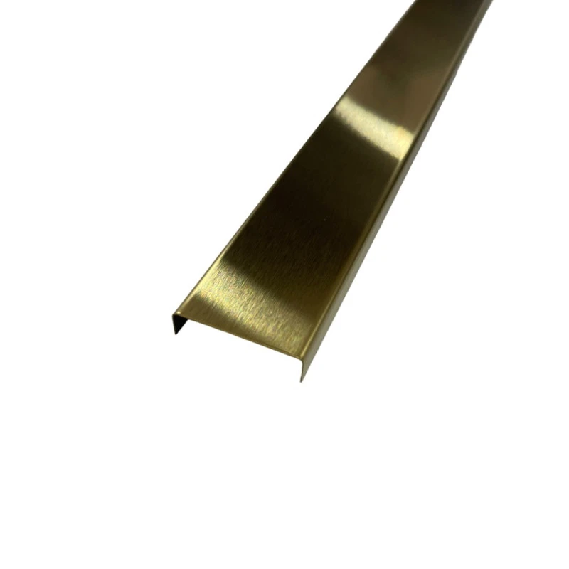 Profil U decorativ, inox, auriu brushed 30x9x2700 mm