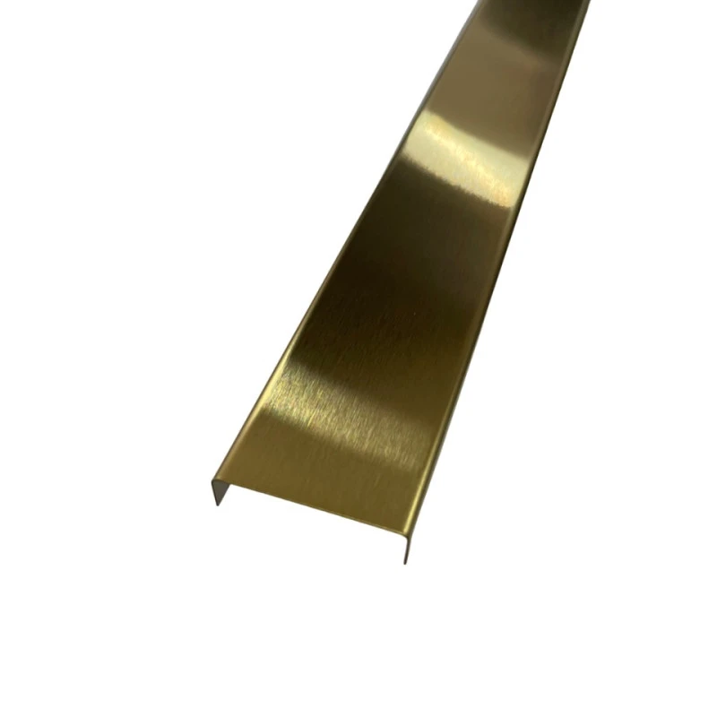 Profil U decorativ, inox, auriu brushed 30x9x2700 mm