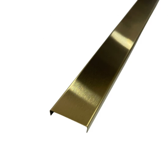 Profil U decorativ, inox, auriu brushed 30x9x2700 mm