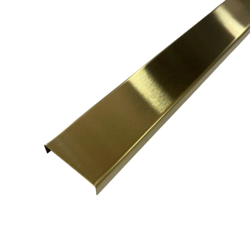 Profil U decorativ, inox, auriu brushed 30x9x2700 mm