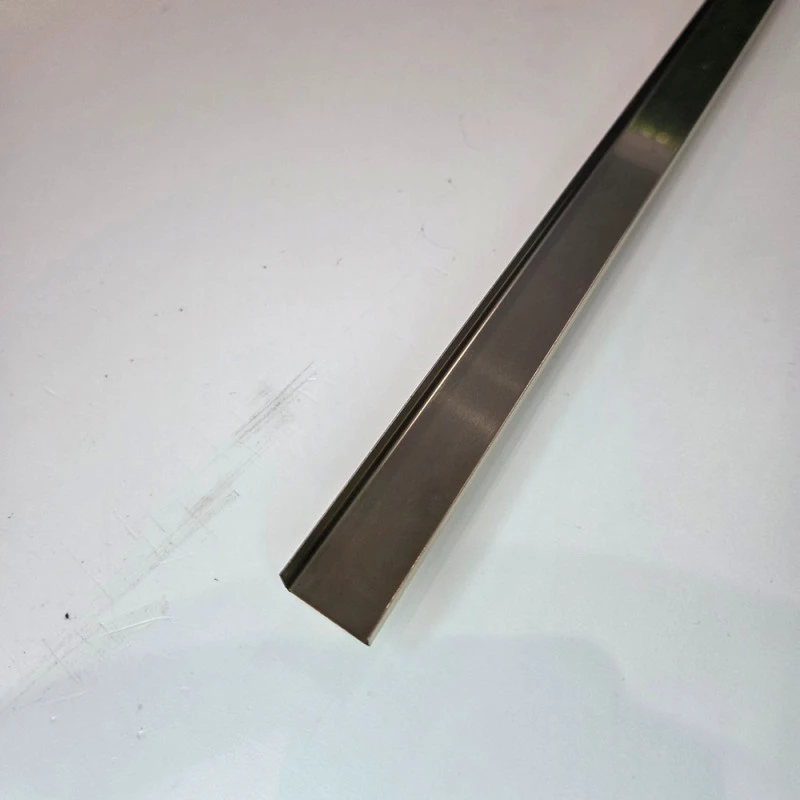 Profil tip U inox auriu periat / mat 20 x 9 x 2700 mm - brau faianta