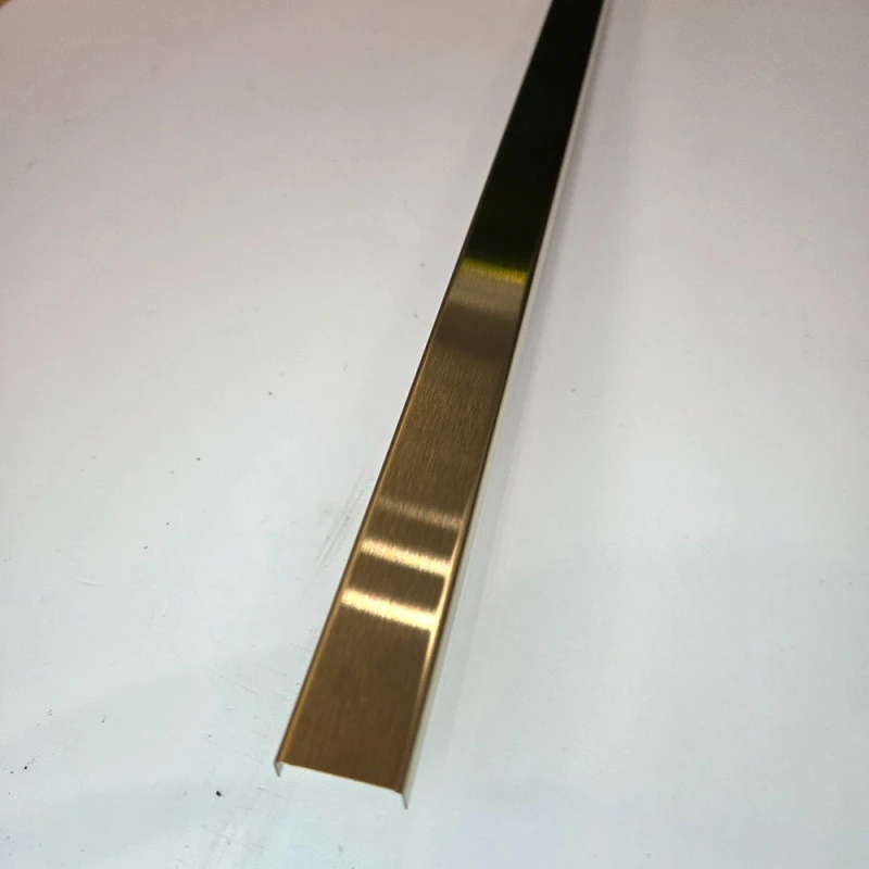 Profil tip U inox auriu periat / mat 20 x 9 x 2700 mm - brau faianta
