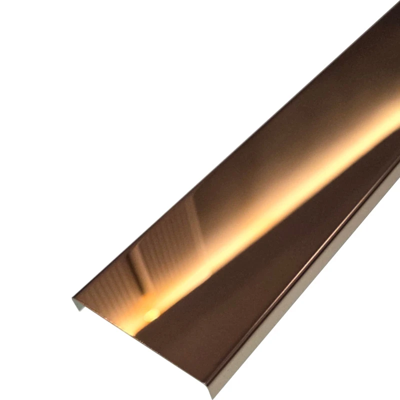 Profil U inox 50 x 9 x 2700 mm cupru lucios - brau lat