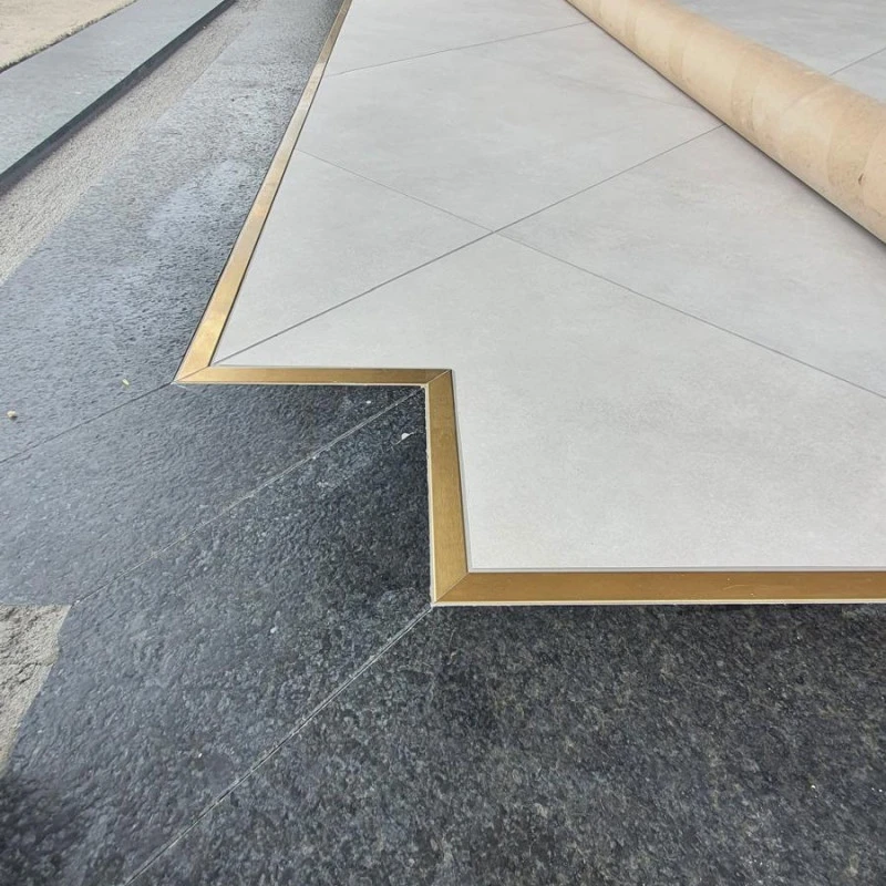 Profil tip U inox auriu periat / mat 20 x 9 x 2700 mm - brau faianta