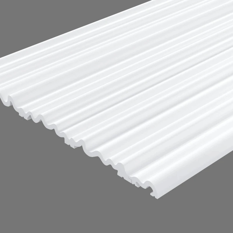 Panou decorativ Aria WP005 polimer rigid 25 x 1.9 x 270 cm ondulat alb mat vopsibil Mardom