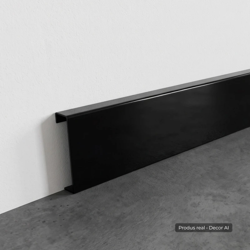 Plinta inox negru lucios 80 X 20 X 2700 mm | P8020NO
