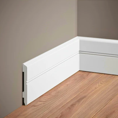  Plinta decorativa 10.7x1.1x200 cm, polimer rigid, alba, vopsibila, Mardom MD354 MARDOM DECOR