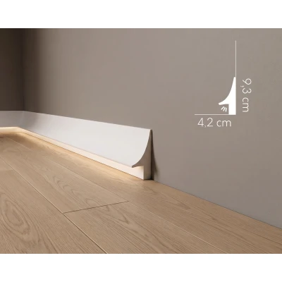 Plintă Decorativă pentru Parchet cu LED QL007 9.3x4x200 cm MARDOM DECOR