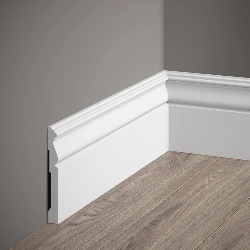 Plinta decorativa 12x1.5x200 cm, polimer dur, alba, vopsibila, Mardom MD095, eleganta