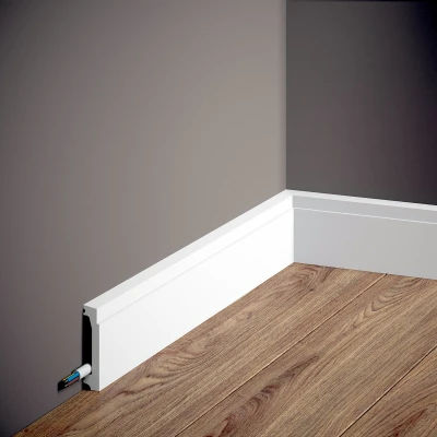 Plinta decorativa 6x1.3x200 cm, polimer dur, alba, vopsibila, Mardom MD027, minimalist MARDOM DECOR