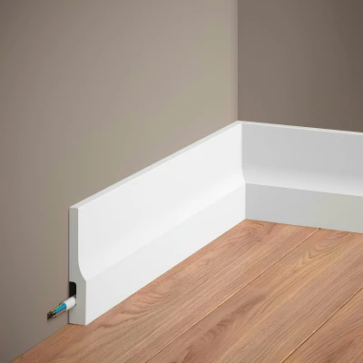 Plinta decorativa 10x1.6x200 cm, polimer rigid, alba, vopsibila, Mardom QS009 MARDOM DECOR