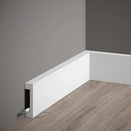 Plintă lată MD008 polimer rigid alb 8x1.7x200 cm minimalistă MARDOM DECOR