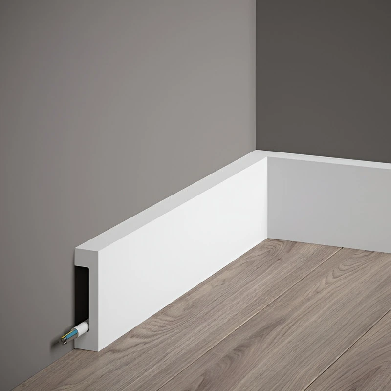 Plinta polimer dur MD008 8x1.7x200 cm, minimalista, alba, vopsibila